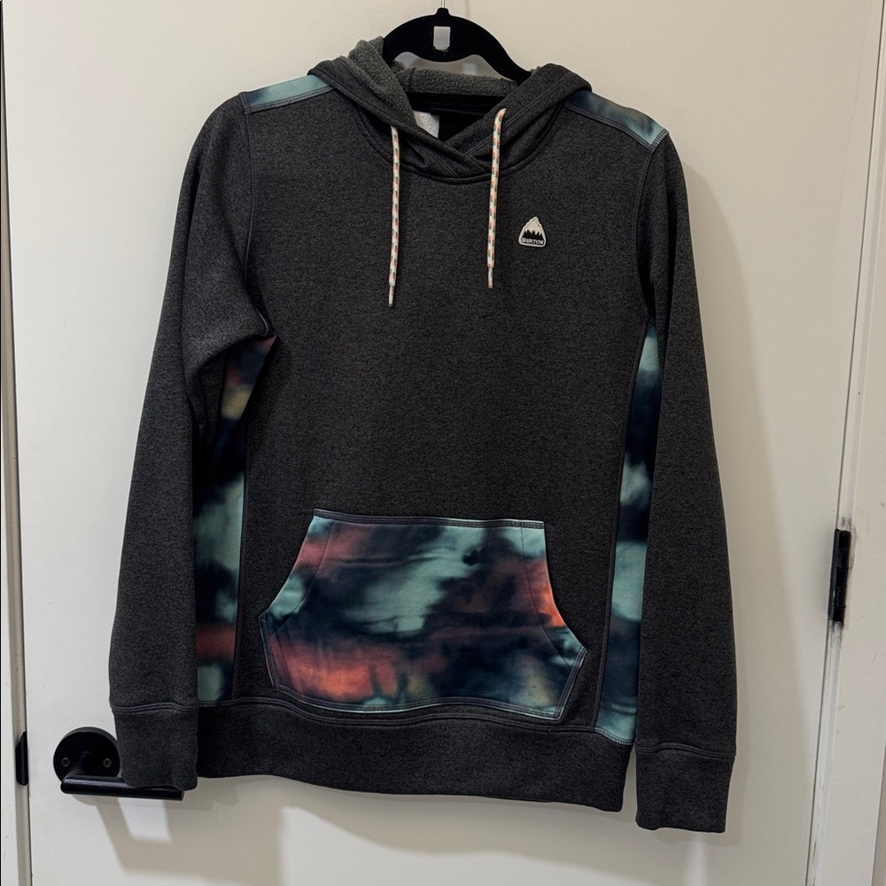 Burton Women’s Gray Hoodie w/ Tie Dye Panels - Size S - Excellent Condition